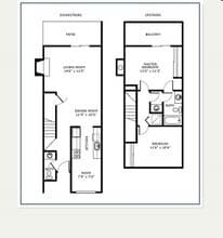 2 Bed, 1.5 Bath Townhome TH1 E-052 floor plan