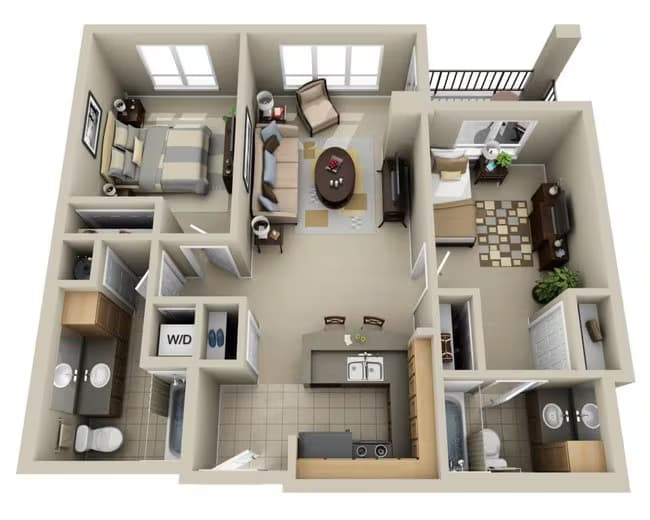 Plan B2B 114 floor plan