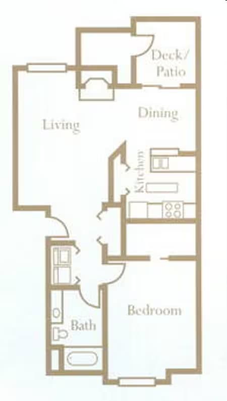 1 Bed 1 Bath K203 floor plan