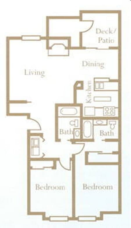 2 Bed 2 Bath D202 floor plan