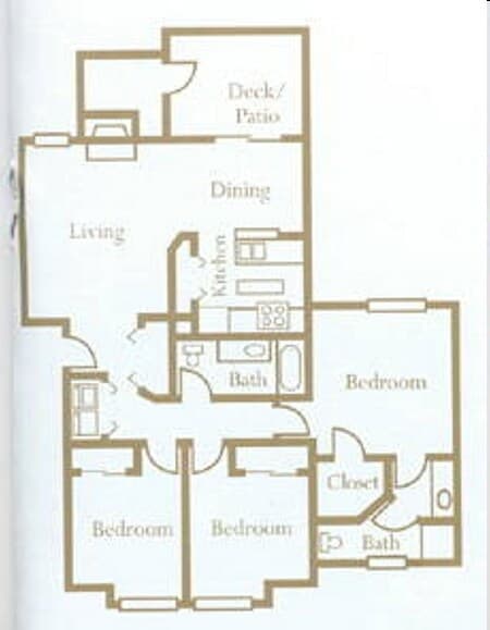 3 Bed 2 Bath K201 floor plan