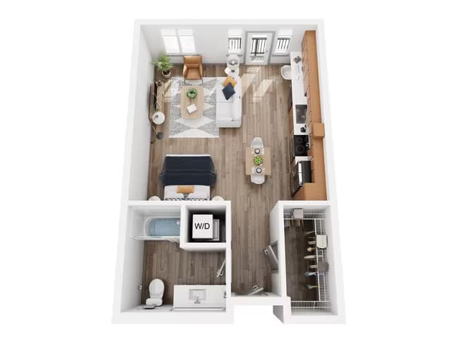 Studio 2 - Renovated 445 floor plan