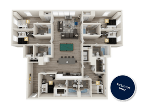 F1 - 6x6 Standard Bedroom Private Bathroom floor plan