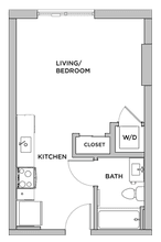 S2 - Studio Primary Bedroom Private Bathroom floor plan