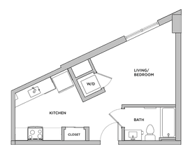 S3 - Studio Primary Bedroom Private Bathroom floor plan