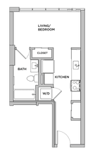 S6 - Studio Primary Bedroom Private Bathroom floor plan