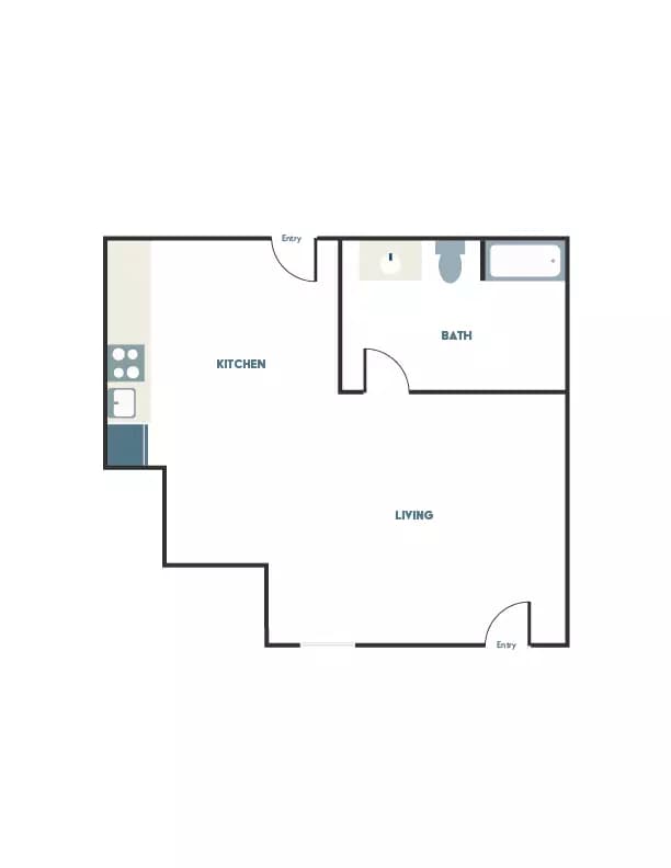 Studio A12 328 floor plan