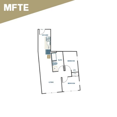 2x1 + Loft - D3 - Affordable 401 floor plan