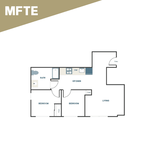 2x1 - D2 - Affordable 435 floor plan