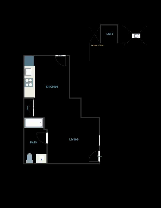 Studio A12 + Loft 836 floor plan