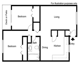 Two Bedroom One Bath 316B floor plan