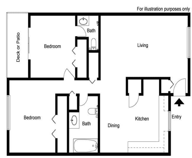 Two Bedroom Two Bath 326C floor plan