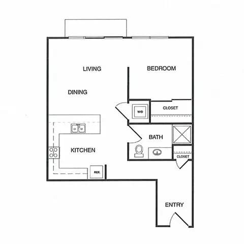 1x1 Live/Work A 501S floor plan