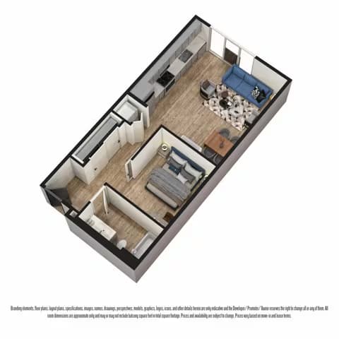 Open 1-Bed H 0-203 floor plan
