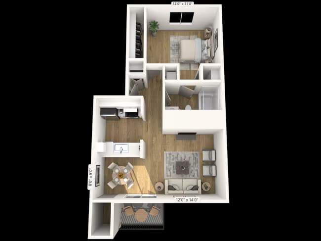 1x1Bc K204 floor plan