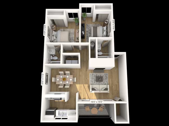 2x2Ac T203 floor plan