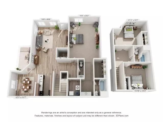 3x2 Townhouse 08101 floor plan