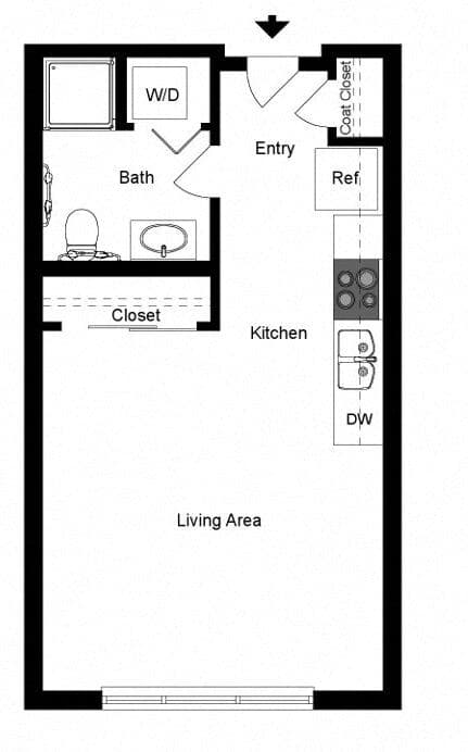 Studio 704 floor plan