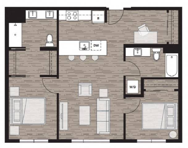 2D | Two Bedroom A-425 floor plan