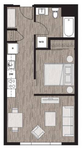 OB | Open One Bedroom A-519 floor plan
