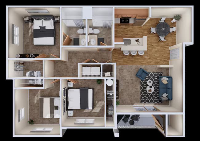Unit R301 Q401 floor plan
