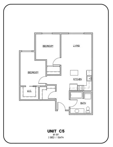 Two Bedroom w/ Den floor plan