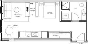 Unit E1211 W1121 floor plan