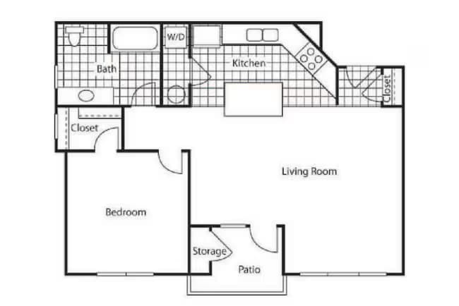 1 Bedroom A1 Renovated 04-206 floor plan