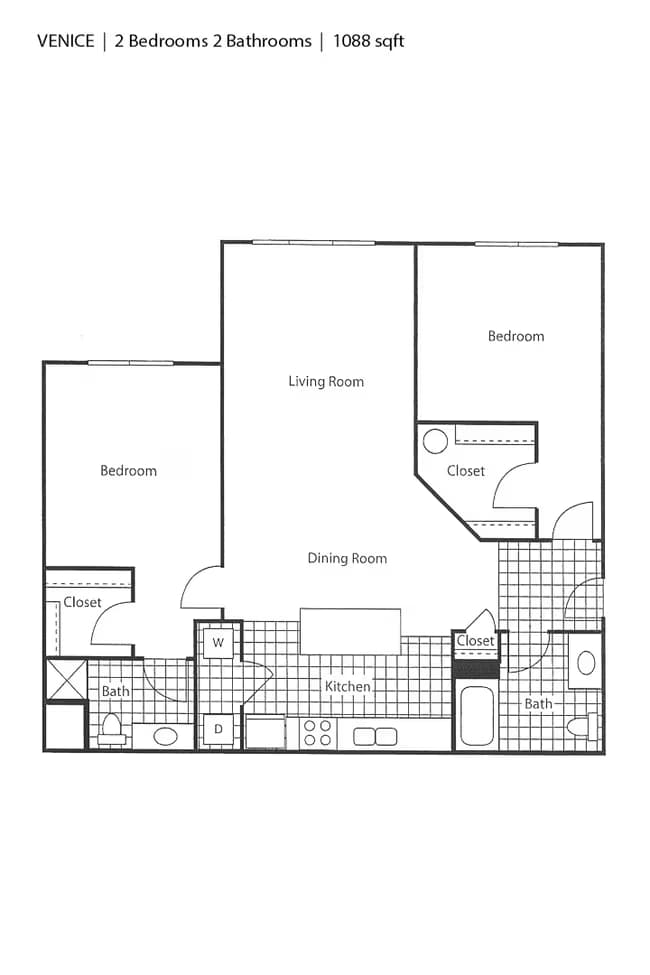 2 Bedroom C1 Renovated 14-202 floor plan