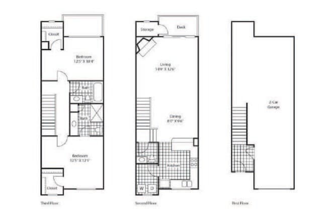 2 Bedroom C1TH 15-102 floor plan