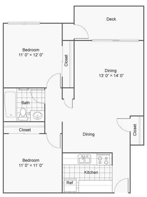 2x1AR 26-D floor plan