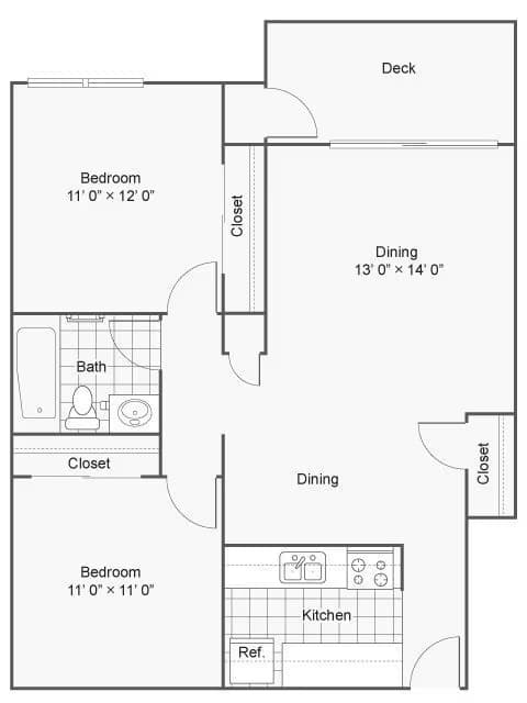 2x1 29-D floor plan