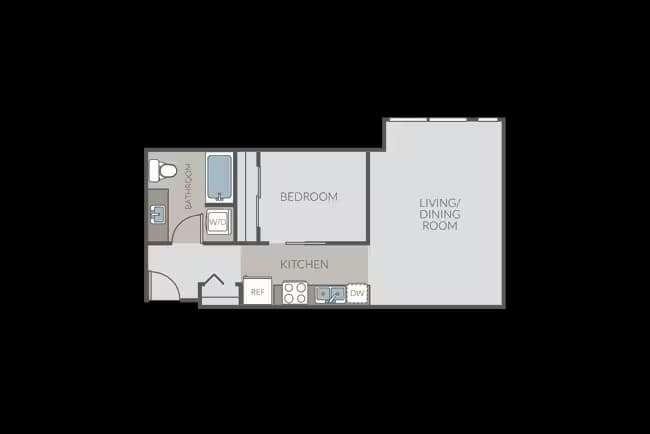 Beam - Open One Bedroom 334R floor plan