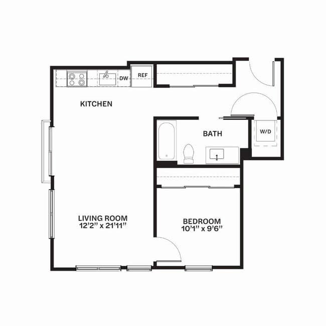 Traditional One Bedroom C27 506 floor plan