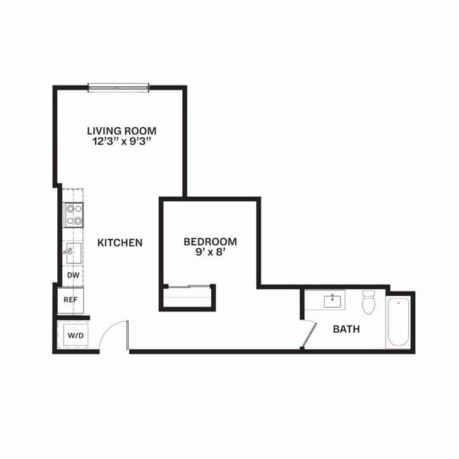 Urban One Bedroom B3 711 floor plan