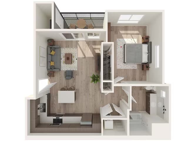 1 Bedroom A408 floor plan