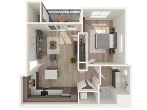 1 Bedroom B407 floor plan