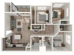 3 Bedroom D110 floor plan