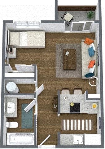 Studio F110 floor plan