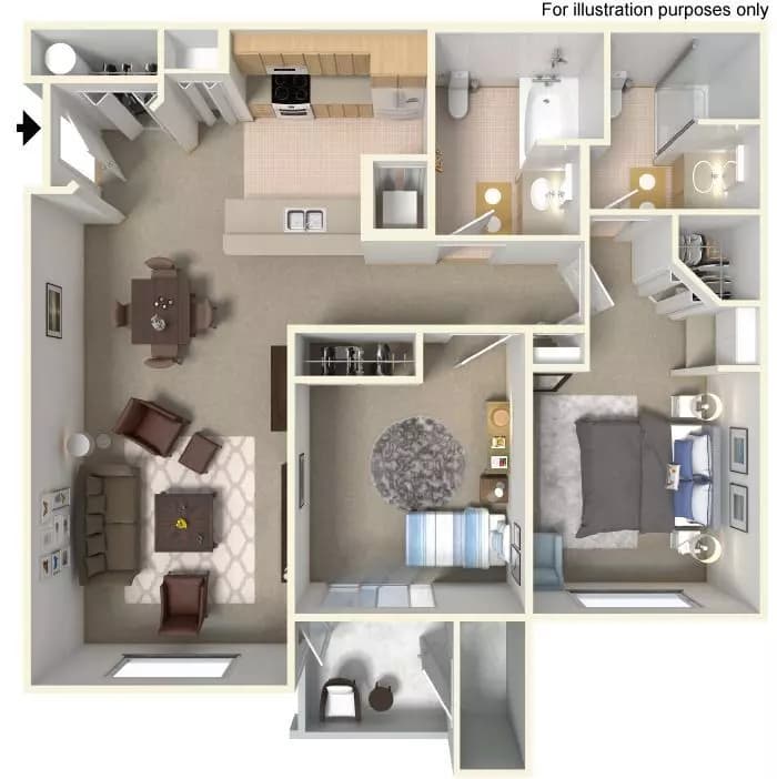 INT MERIDIAN 1055SF N-205 floor plan