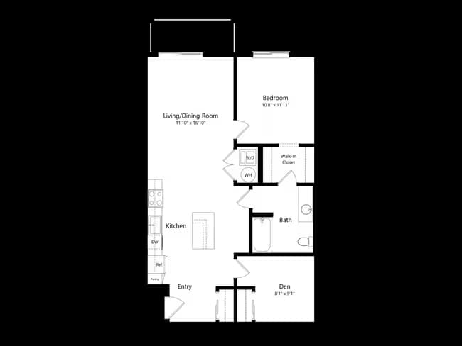 1 Bed + Den A5 10-305 floor plan