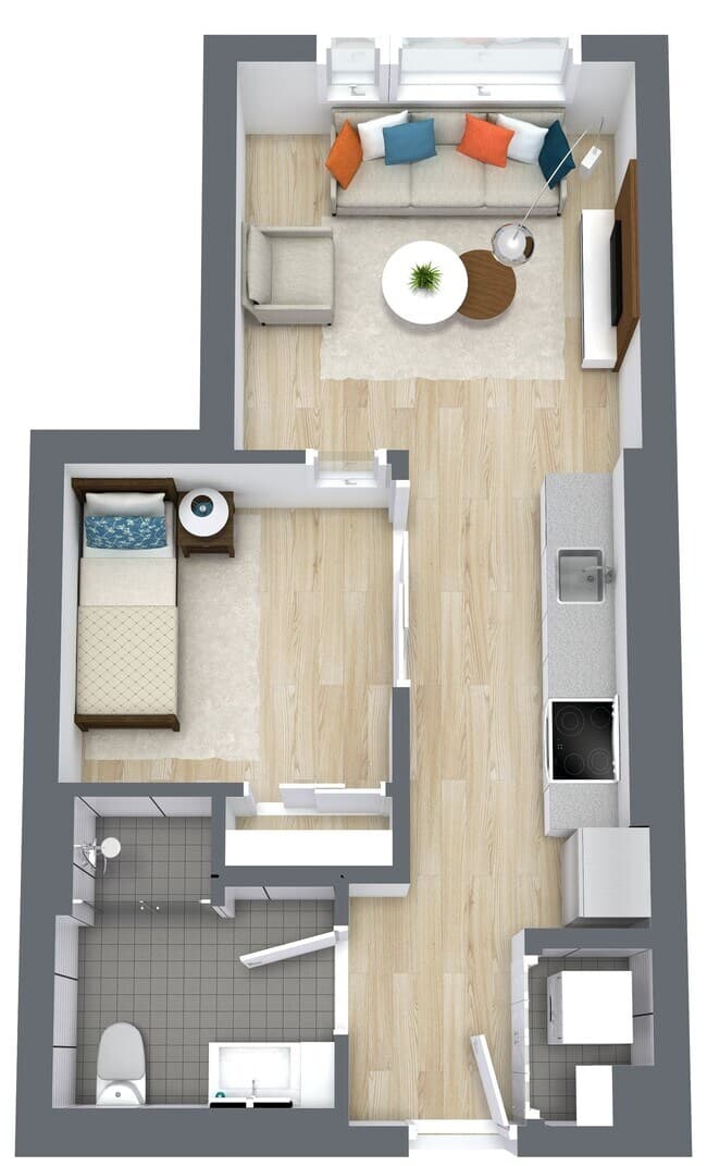 1x1 0.A 615 floor plan