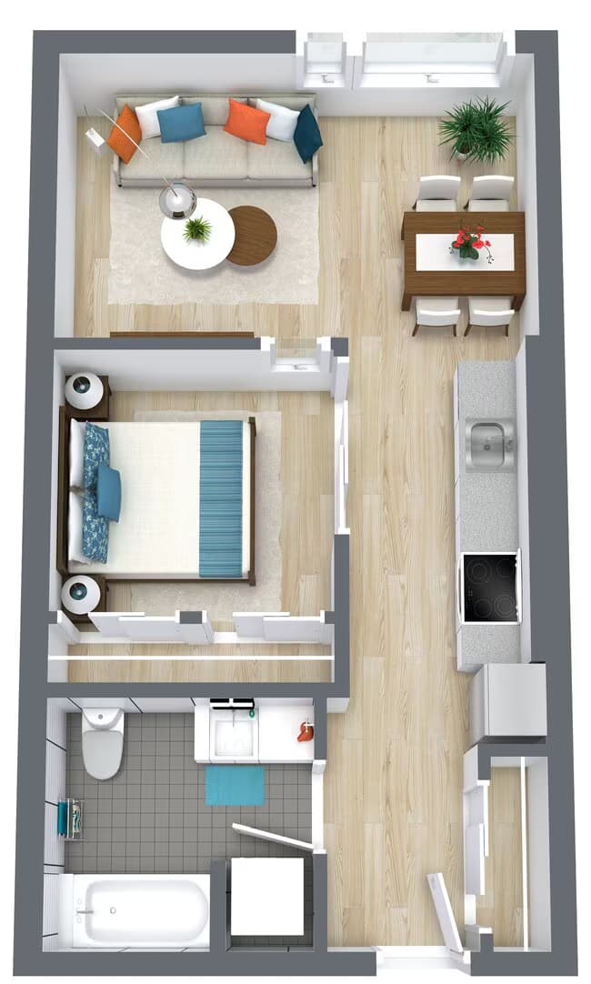 1x1 0.G 513 floor plan