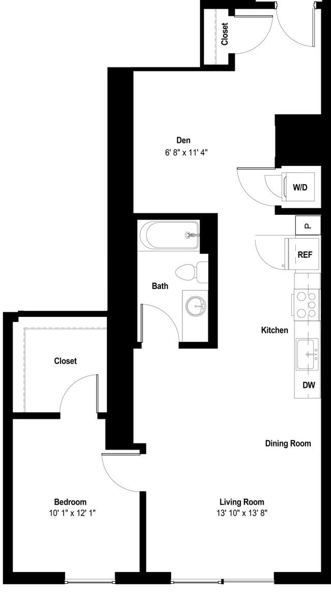 1x1 A PH 1511 floor plan
