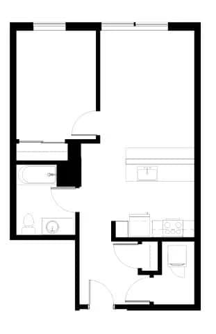 1x1 B 1017 floor plan