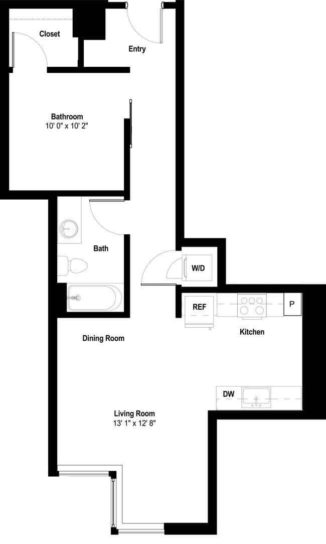 1x1 Urban G 1419 floor plan