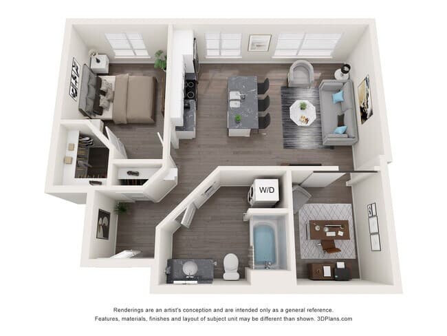 1 Bedroom + Den A 323 floor plan