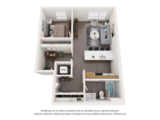 1 Bedroom + Den B 429 floor plan