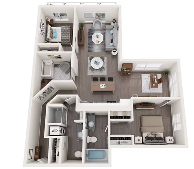 2 Bedrooms + Den 427 floor plan