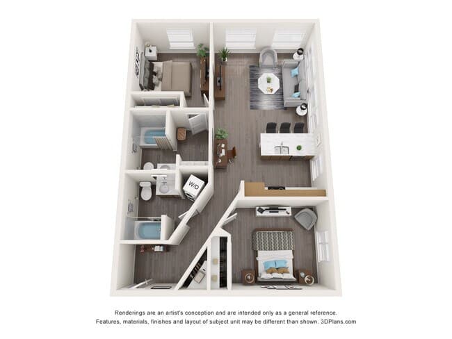 2 Bedrooms B 620 floor plan